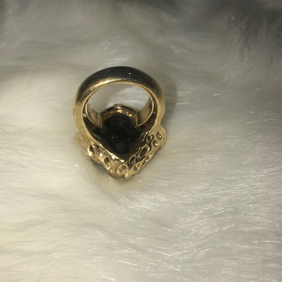 NORDSTROM BLACK AND GOLD COSTUME RING - Picture 4 of 5